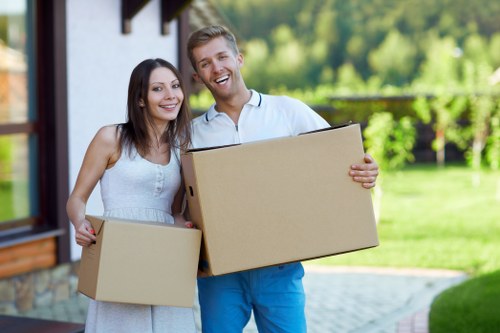 Boxes and packing materials prepared for a Hithergreen home move