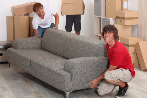 Packed household boxes representing cubic-yard pricing
