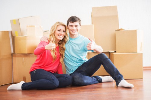 Boxes, furniture protection, and moving supplies prepared for house removals