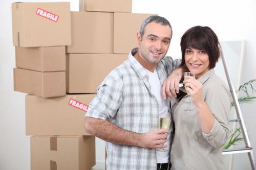 Business items and office furniture being moved on the same day