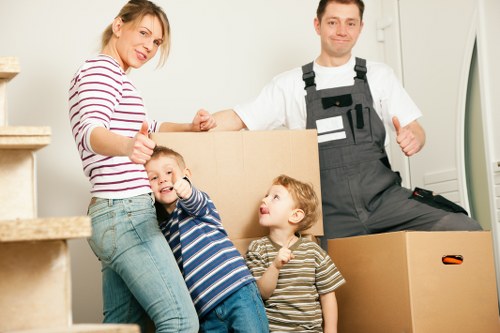 Careful packing of office equipment and files during a local relocation